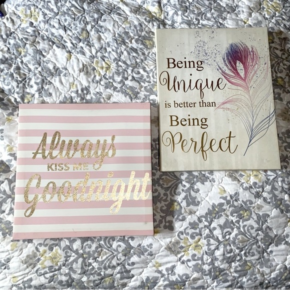 WALL DECOR.  2 piece set.  Inspirational sayings.  Good condition. - Picture 2 of 6